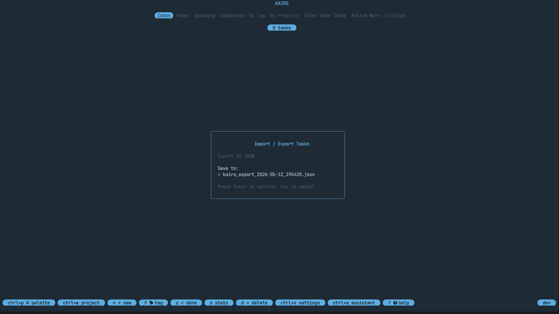 Export Menu
